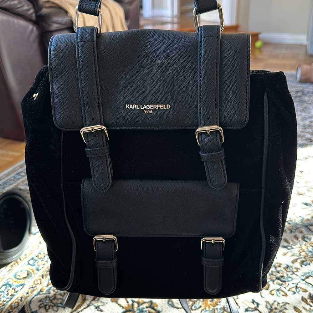 Karl Lagerfeld mini velvet backpack